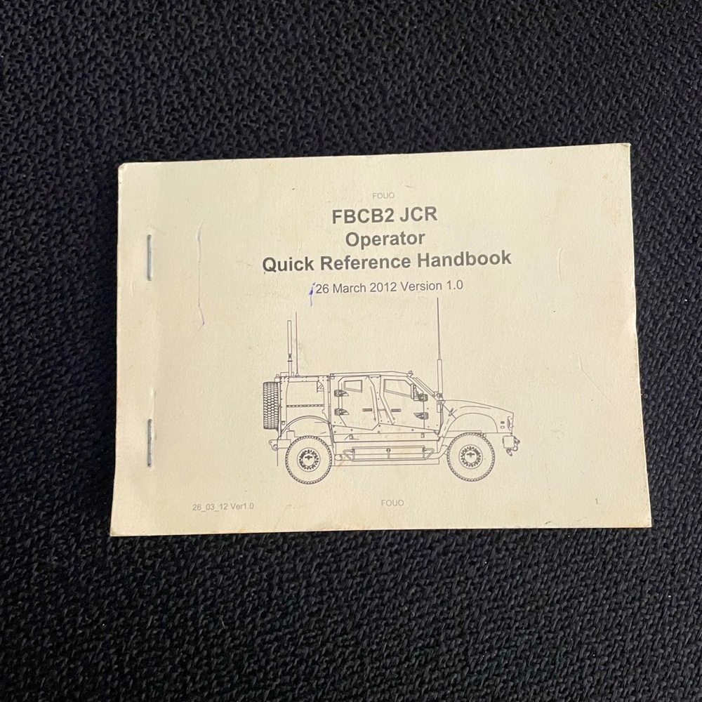 FBCB2 JCR Operator Quick Reference Handbook - March 2012 edition